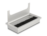 Delock Kabeldurchführung für Tischeinbau mit Bürste 160 x 80 x 28 mm silber