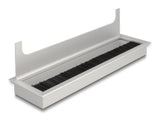 Delock Kabeldurchführung für Tischeinbau mit Bürste 280 x 80 x 28 mm silber