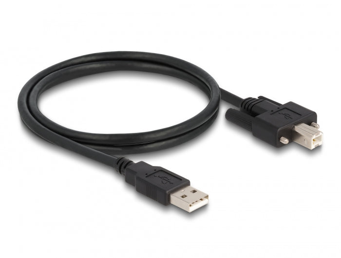Delock Kabel USB 2.0 Typ-A Stecker zu Typ-B Stecker mit Schrauben 1 m