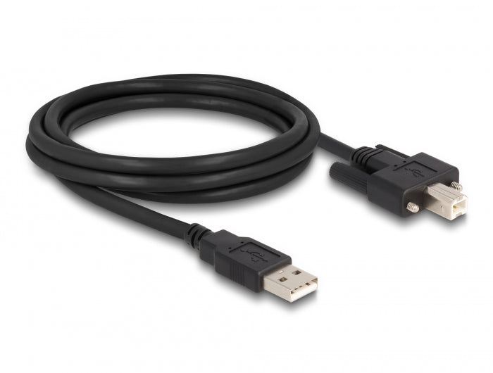 Delock Kabel USB 2.0 Typ-A Stecker zu Typ-B Stecker mit Schrauben 2 m