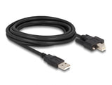 Delock Kabel USB 2.0 Typ-A Stecker zu Typ-B Stecker mit Schrauben 3 m