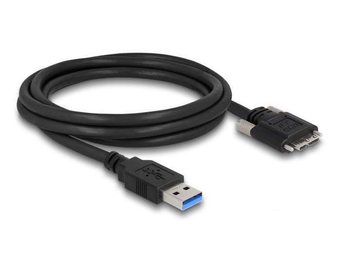 Delock USB 5 Gbps Kabel Typ-A Stecker zu Typ Micro-B Stecker mit Schrauben 2 m