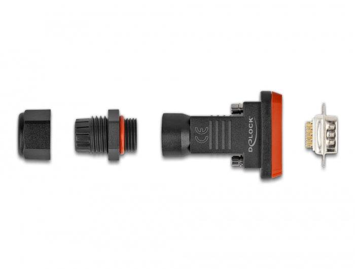 Delock D-Sub 9 Pin Stecker mit Gehäuse IP67 wasserfest