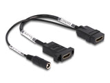 Delock HDMI Kabel 4K 60 Hz mit DC Einspeisung 2,1 x 5,5 mm 0,30 m zum Einbau