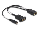 Delock DisplayPort Kabel 4K 60 Hz mit DC Einspeisung 2,1 x 5,5 mm 0,30 m zum Einbau
