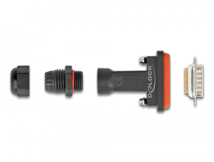 Delock D-Sub 15 Pin Stecker mit Gehäuse IP67 wasserfest