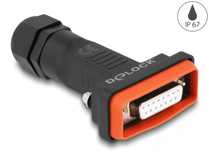 Delock D-Sub 15 Pin Buchse mit Gehäuse IP67 wasserfest