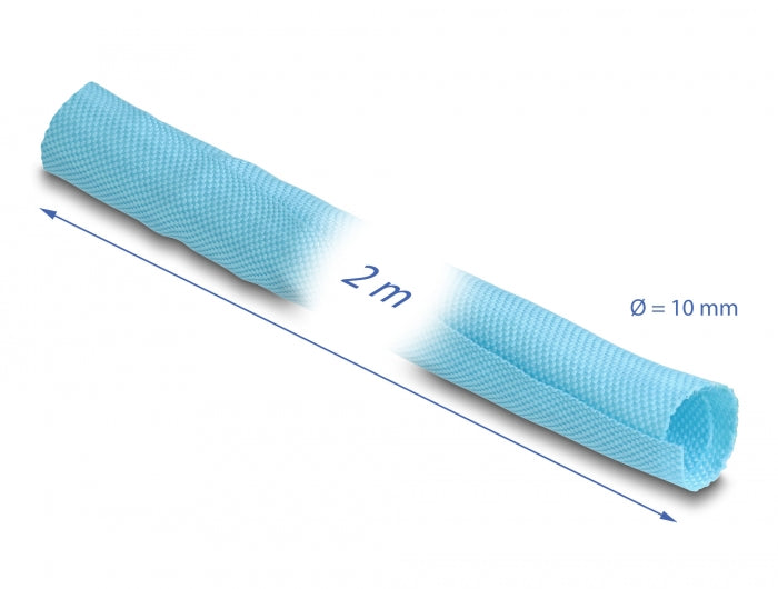 Delock Gewebeschlauch selbstschließend hitzebeständig 2 m x 10 mm blau