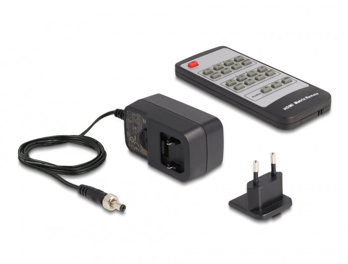Delock HDMI Matrix Switch 4 x HDMI in zu 2 x HDMI out 4K 60 Hz mit Audio Extraktor
