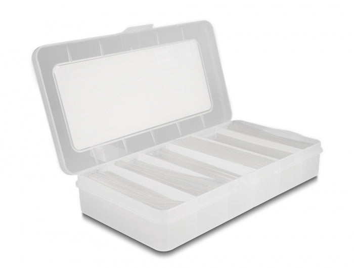 Delock Schrumpfschlauch Sortimentsbox, Schrumpfungsrate 2:1, transparent 196-teilig