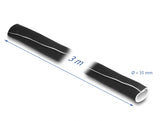 Delock Kabelschlauch Neopren flexibel mit Klettverschluss 3 m x 135 mm schwarz / weiß