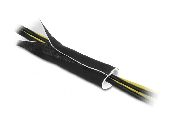 Delock Kabelschlauch Neopren flexibel mit Klettverschluss 3 m x 135 mm schwarz / weiß