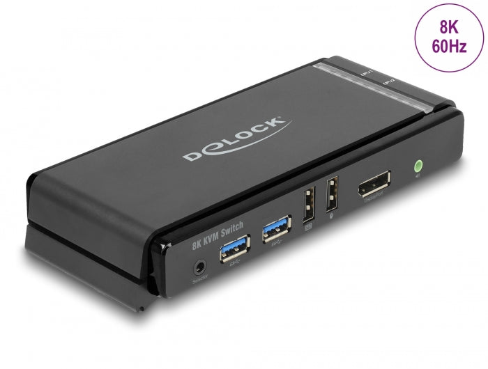 Delock DisplayPort 1.4 KVM Switch 8K 60 Hz mit USB 5 Gbps und Audio
