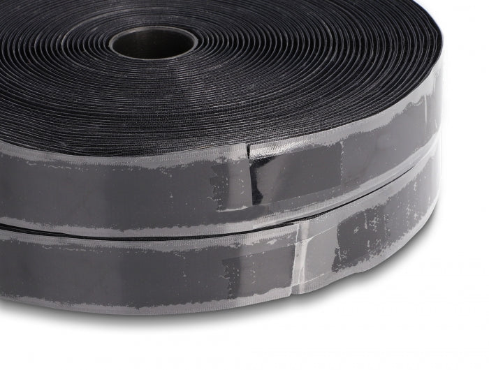 Delock Strapazierfähiges Klettband selbstklebend mit Haft- und Flauschband L 15 m x B 25 mm schwarz