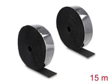 Delock Strapazierfähiges Klettband selbstklebend mit Haft- und Flauschband L 15 m x B 50 mm schwarz