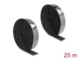 Delock Strapazierfähiges Klettband selbstklebend mit Haft- und Flauschband L 25 m x B 50 mm schwarz