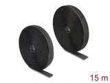 Delock Strapazierfähiges Klettband mit Haft- und Flauschband L 15 m x B 25 mm schwarz
