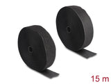 Delock Strapazierfähiges Klettband mit Haft- und Flauschband L 15 m x B 50 mm schwarz