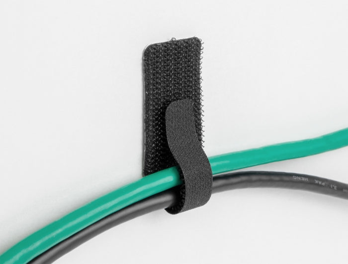 Delock Mini Klett-Kabelhalter L 90 mm x B 24 mm selbstklebend 10 Stück schwarz