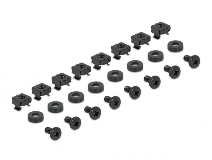 Delock 19″ Tragschiene längenverstellbar 368 - 600 mm für Netzwerkschrank 1 HE schwarz 2 Stück