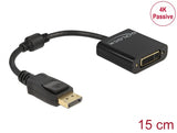 Delock Adapter DisplayPort 1.2 Stecker zu DVI Buchse 4K Passiv schwarz