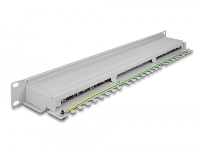 Delock 19″ Patchpanel 16 Port Cat.6A 1 HE grau