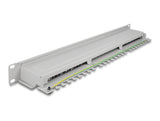 Delock 19″ Patchpanel 16 Port Cat.6A 1 HE grau