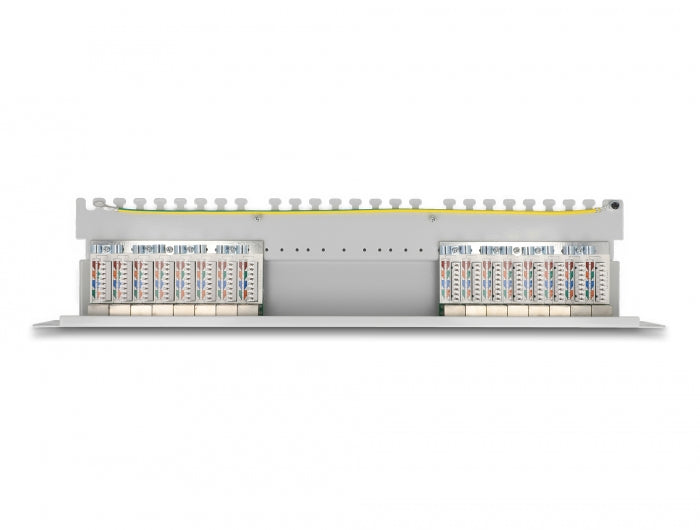 Delock 19″ Patchpanel 16 Port Cat.6A 1 HE grau