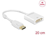 Delock Adapter DisplayPort 1.2 Stecker > DVI Buchse 4K Aktiv weiß