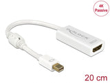 Delock Adapter mini DisplayPort 1.2 Stecker > HDMI Buchse 4K Passiv weiß