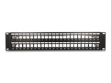 Delock 19″ Keystone Patchpanel 48 Port mit Entlastungsschienen 2 HE schwarz