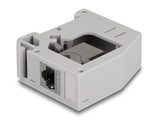 Delock Hutschienenadapter mit Keystone Modul RJ45 Buchse zu RJ45 Buchse Cat.6A