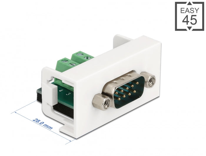Delock Easy 45 Modul D-Sub 9 Pin Stecker zu 10 Pin Terminalblock 22,5 x 45 mm