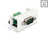 Delock Easy 45 Modul D-Sub 9 Pin Stecker zu 10 Pin Terminalblock 22,5 x 45 mm