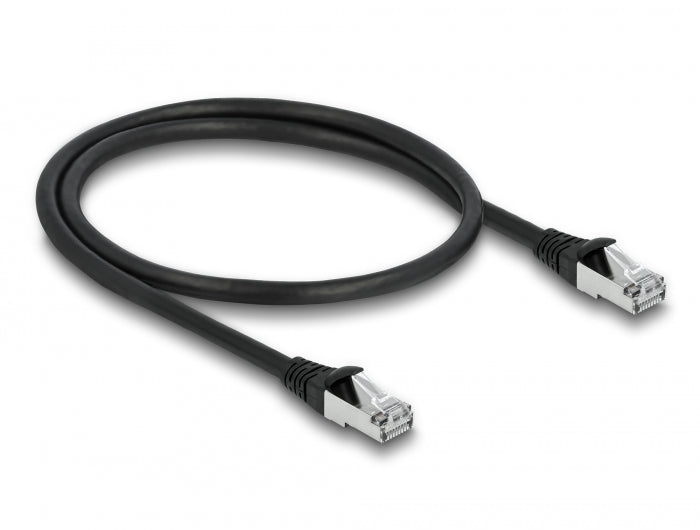 Delock RJ45 Netzwerkkabel Cat.6A S/FTP PUR Outdoor 0,5 m schwarz
