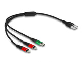 Delock USB Ladekabel 3 in 1 Typ-A zu 2 x Lightning™ / USB Type-C™ 30 cm