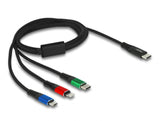 Delock USB Ladekabel 3 in 1 USB Type-C™ zu Lightning™ / Micro USB / USB Type-C™ 1 m