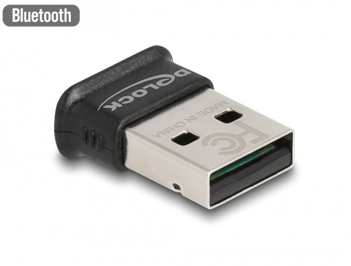 Delock USB Bluetooth 5.0 Adapter Klasse 1 im Micro Design - Reichweite bis zu 100 Meter