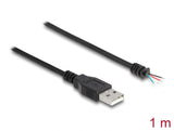 Delock Kabel USB 2.0 Typ-A Stecker zu 4 x offene Kabelenden 1 m schwarz