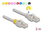 Delock Netzwerkkabel RJ45 Cat.6A S/FTP mit farbigen Clips 2 m
