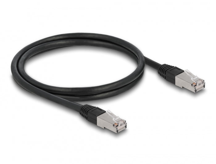Delock RJ45 Netzwerkkabel Cat.6A S/FTP PE Outdoor 1 m schwarz