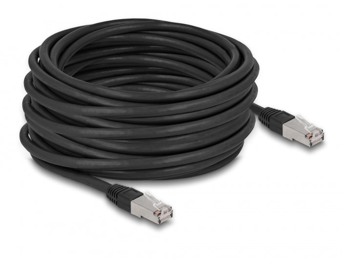 Delock RJ45 Netzwerkkabel Cat.6A S/FTP PE Outdoor 15 m schwarz