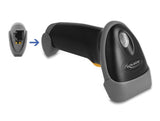 Delock USB Barcode Scanner 1D mit Anschlusskabel und Halterung - Laser - schwarz