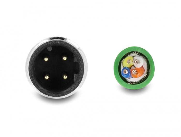 Delock Netzwerkkabel M12 D-kodiert 4 Pin zu offenen Kabelenden PVC 5 m