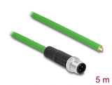 Delock Netzwerkkabel M12 D-kodiert 4 Pin zu offenen Kabelenden TPU 5 m