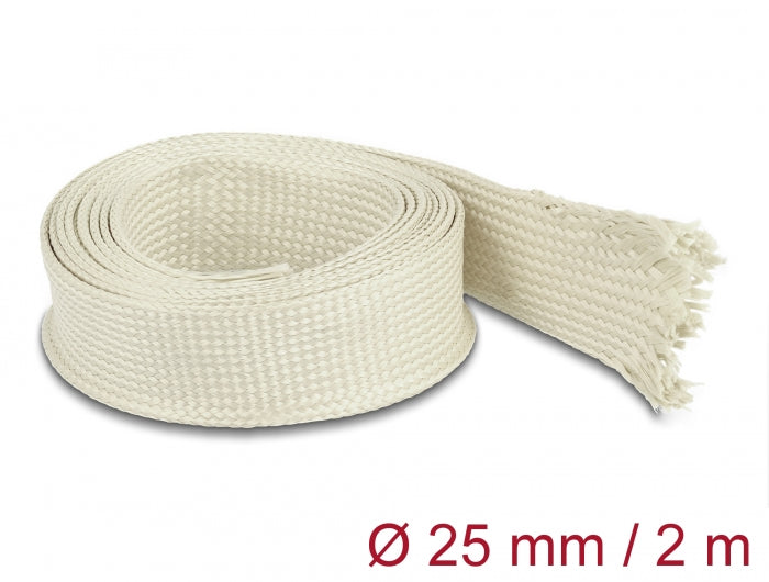 Delock Geflechtschlauch aus Nomex Fasern 2 m x 25 mm weiß