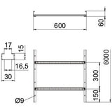 BETTERMANN Kabelleiter 60x600x6000mm gel LCIS-Serie LCIS 660 6 A2 24000qmm