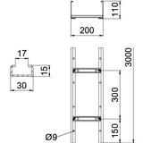 BETTERMANN Kabelleiter 110x200x3000mm SLCS-Serie SLCS 1120 3 FT Profil ungeloc