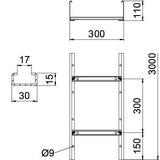 BETTERMANN Kabelleiter 110x300x3000mm SLCS-Serie SLCS 1130 3 FT Profil ungeloc