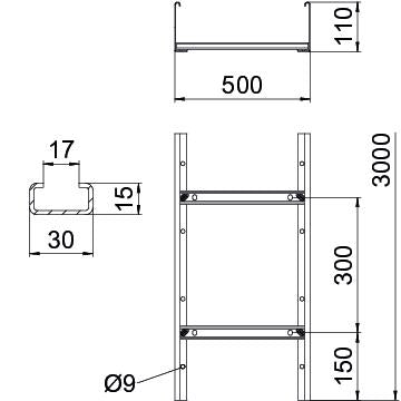 BETTERMANN Kabelleiter 110x500x3000mm SLCS-Serie SLCS 1150 3 FT Profil ungeloc